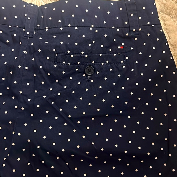 TOMMY HILFIGER Size 4 Women’s Navy Blue White Polka Dot Preppy Nautical Shorts - Picture 5 of 6